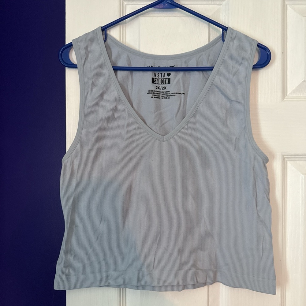 Wallflower Sky Blue V-Neck Tank Top